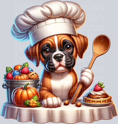 Chef Pup with Fruit & Pie