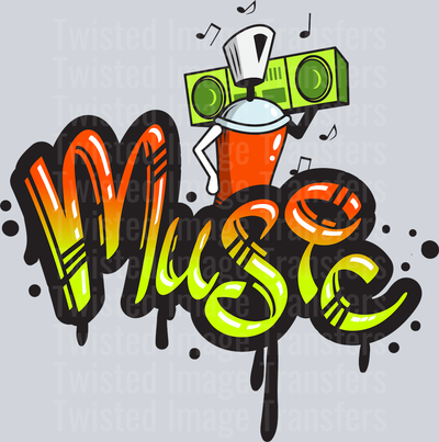 Music & Boombox Color Drip