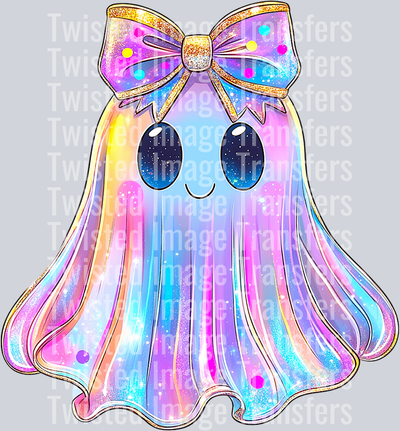 Iridescent Ghost & Gold Trimmed Bow