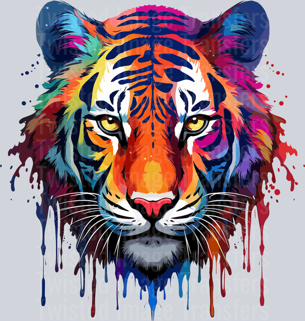 Tiger Color Drip Colorful DTF (direct-to-film) Transfer – Twisted Image ...