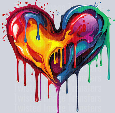 Color Drip Heart Red & Green