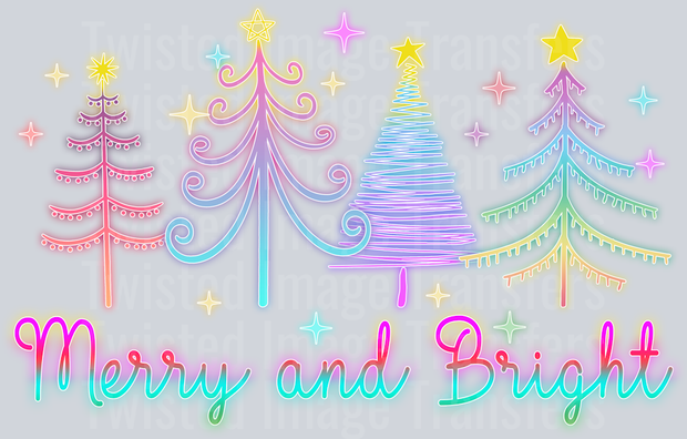 Neon Merry & Bright 4 Trees