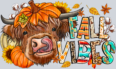 Fall Vibes Highland Cow in a Pumpkin