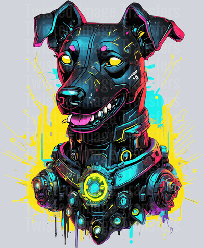 Dog with Yellow Eyes Color Drip