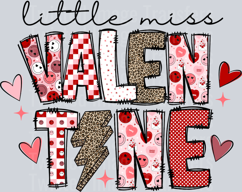 Little Miss Valentine with Leopard Print – Twisted Image Transfers