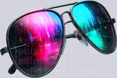Color Drip Tear Drop Sunglasses With Reflection In Pink And Blue
