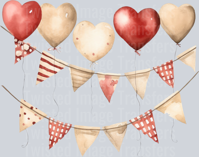 White And Pink Party Balloon Bouquet With Flag Banner 1