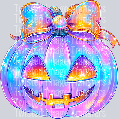 Iridescent Pumpkin with Orange Eyes