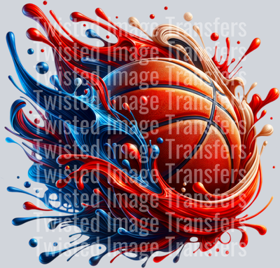 Red Blue Basketball Drip