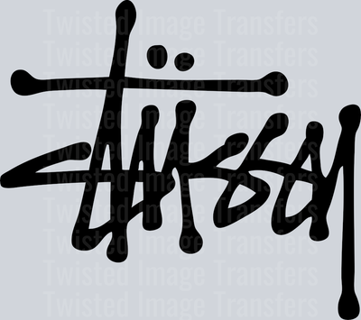 Streetwear Black Stussy DTF (direct to film) Transfer