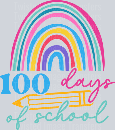 100 Days of School Colorful Font & Rainbow
