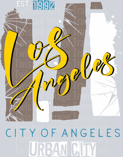 Street Wear Los Angeles City Of Angels 1992 In Gray And Yellow Font_