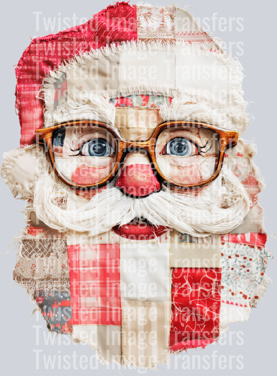 Santa Patchwork in Glasses