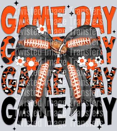 Orange & Black Stacked Game Day