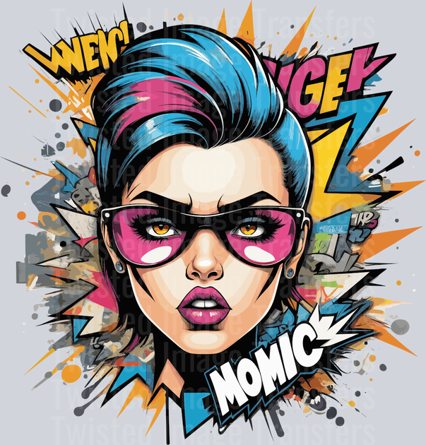 Colorful Momic Girl in Glasses DTF (direct-to-film) Transfer – Twisted ...