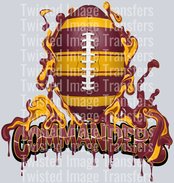 Commanders Drip Commanders Color Drip Ball DTF (direct-to-film) Transfer – Twisted ...