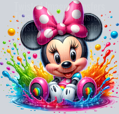 Baby Minnie Sitting in Color Drip
