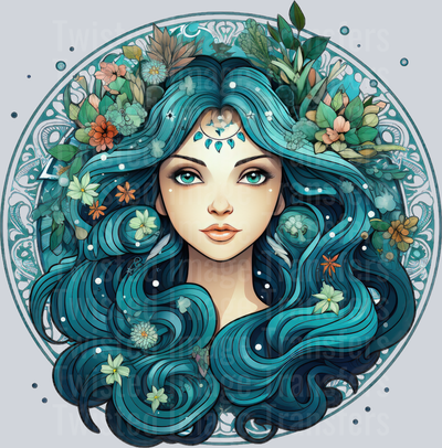 Blue Hair Lady Virgo Zodiac