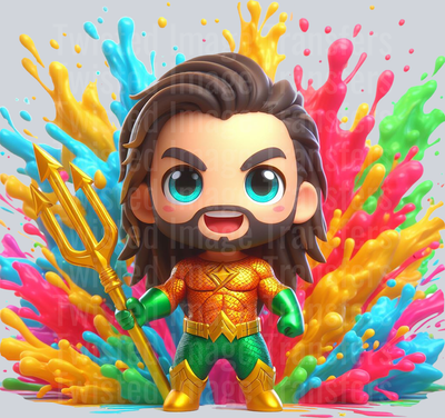 Colorful Color Drip Aquaman