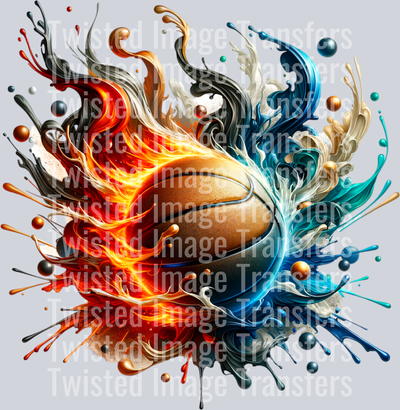 Fire Basketball Splatter