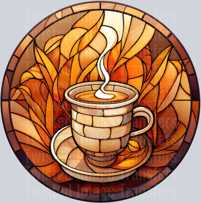 Fall Mug in Glass Circle