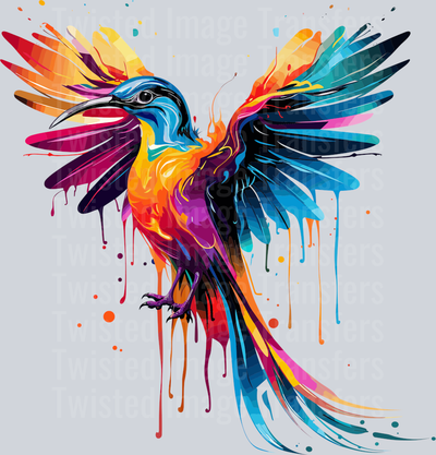 Color Drip Bird With 1 Blue Wing