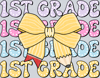 Stacked First Grade With Bow