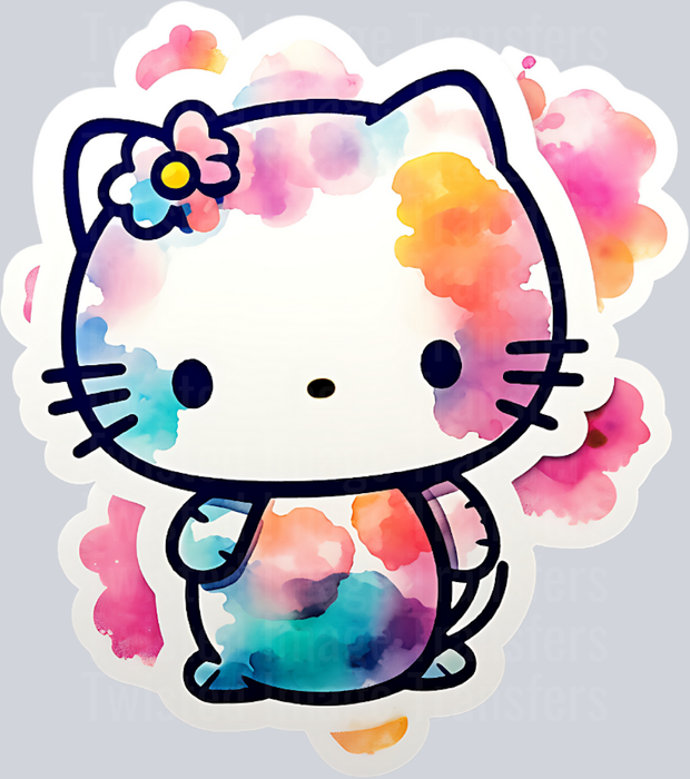 Hello Kitty With Distressed Colors DTF (direct-to-film) Transfer ...