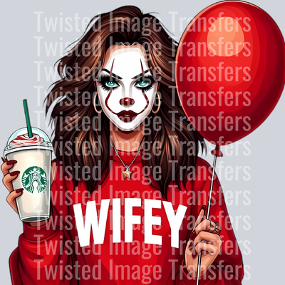 Halloween Wifey Holding Balloon