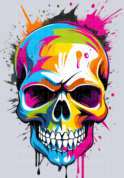 Skull Splatter Color Drip