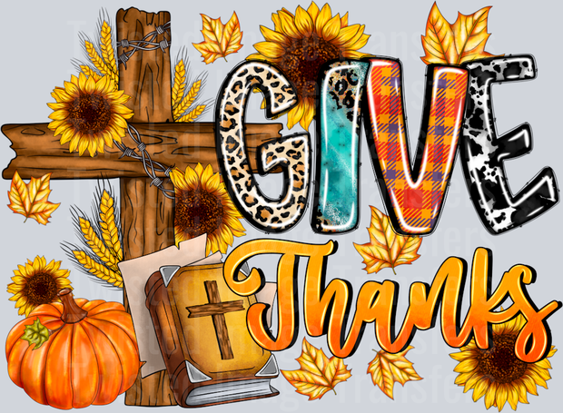 GiveThanks Cross With Sunflower