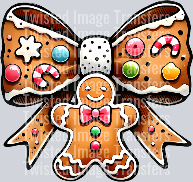 Gingerbread Bow DTF (direct-to-film) Transfer – Twisted Image Transfers