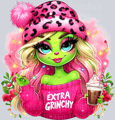 Extra Grinchy Girl With Coffee