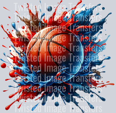 Splatter Red & Blue Basketball