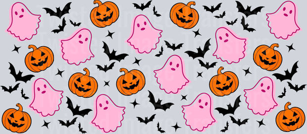 Pink Ghosts 16oz UV DTF Libby Wrap