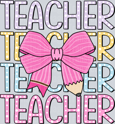 Stacked Teacher With Bow