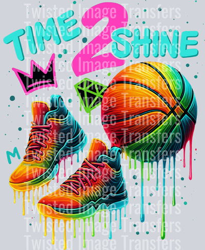 Color Drip Basketball Time 2 Shine