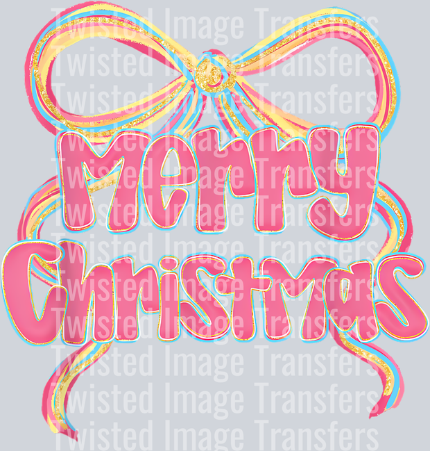 Pink Merry Christmas Bow
