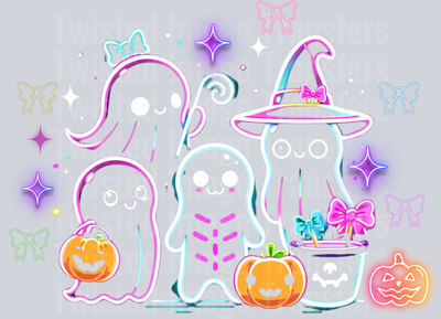 Neon Spooky With Pumpkin Halloween