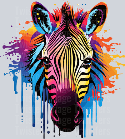 Colorful Zebra Color Drip
