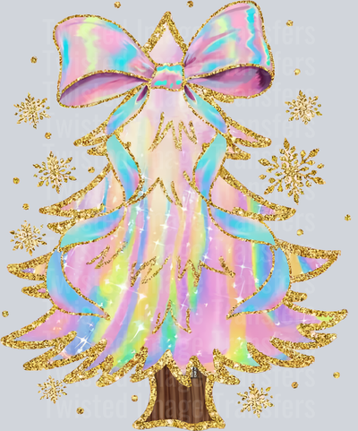 Christmas Tree Trimmed in Gold