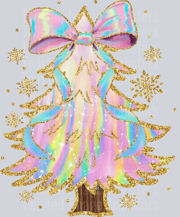 Christmas Tree Trimmed in Gold