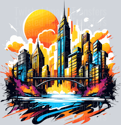 Color Drip Tall Buildings
