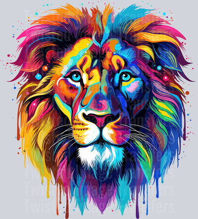 Lion Colorful Mane Color Drip