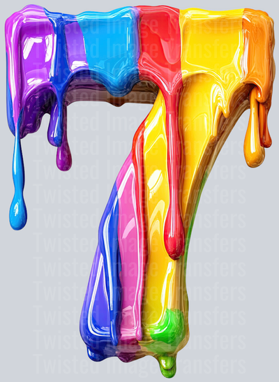 Number Seven Color Drip
