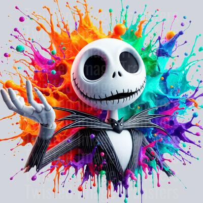 Color Drip Jack Skellington Colorful