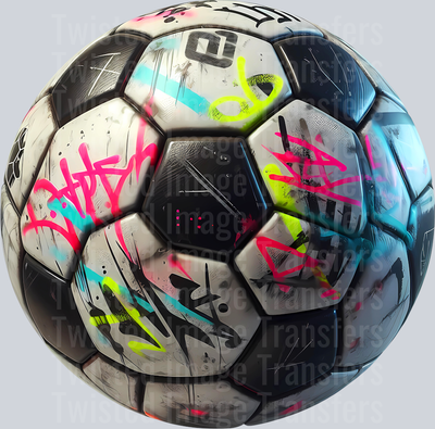 Color Drip Soccer Ball With Graffiti_