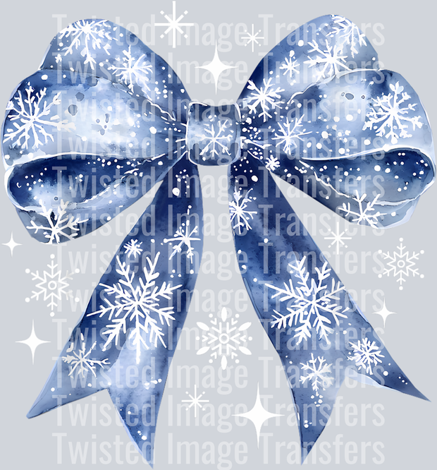 Blue Christmas Bow