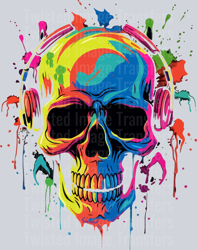 Colorful Skull Color Drip