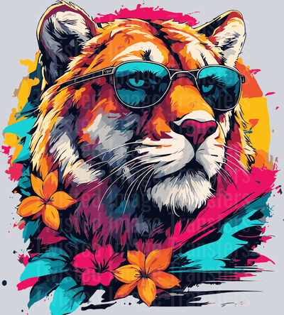 Tiger Floral Color Drip